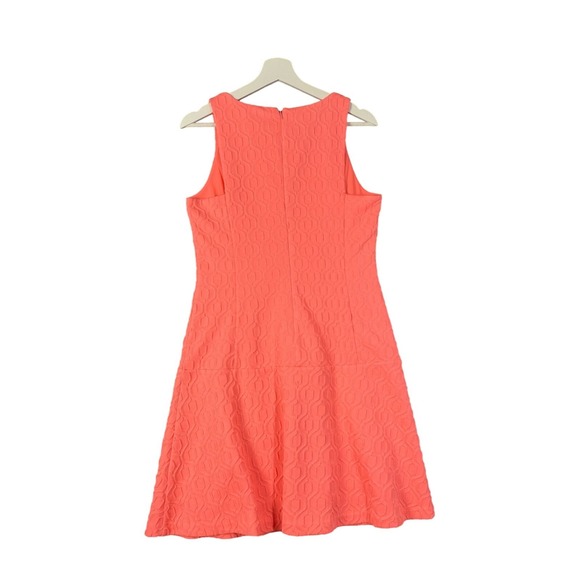 Lilly Pulitzer Women Kent Preppy Jacquard Drop Waist Dress Medium Coral Metallic - Picture 5 of 8